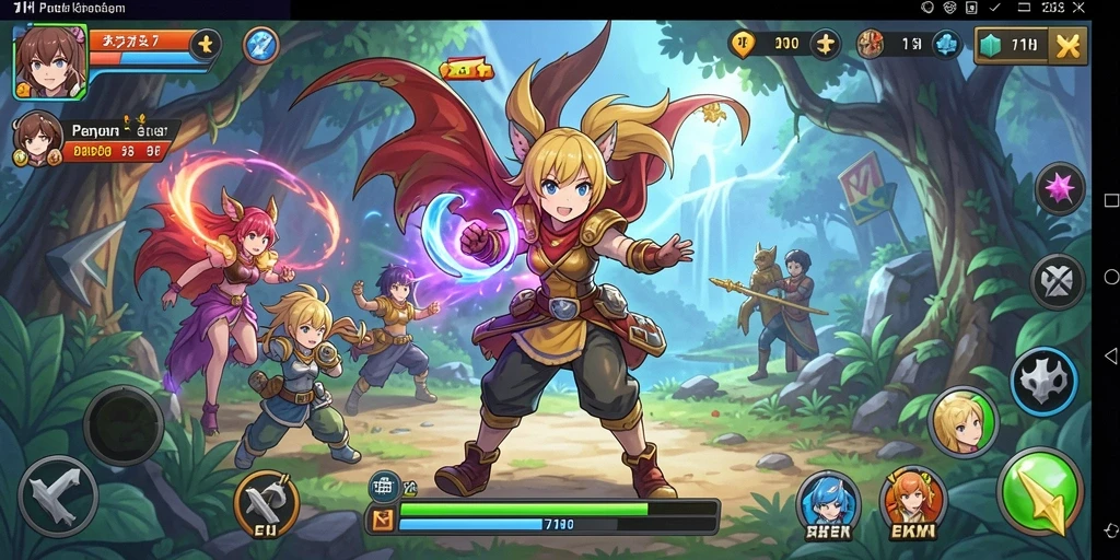 Tampilan gameplay menarik dari 71H yang menggambarkan aksi anime.