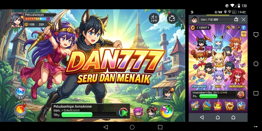 Tampilan seru gameplay <strong>DAN777</strong> yang penuh aksi dan karakter anime.