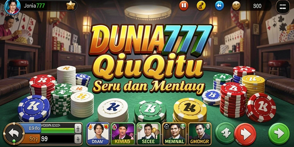 Tampilan gameplay menarik dari DUNIA777 dalam mode QiuQiu.
