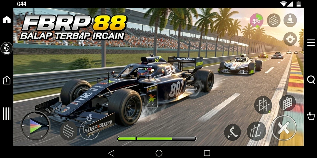 Screenshot FBRP88 menampilkan aksi balap menegangkan di lintasan.