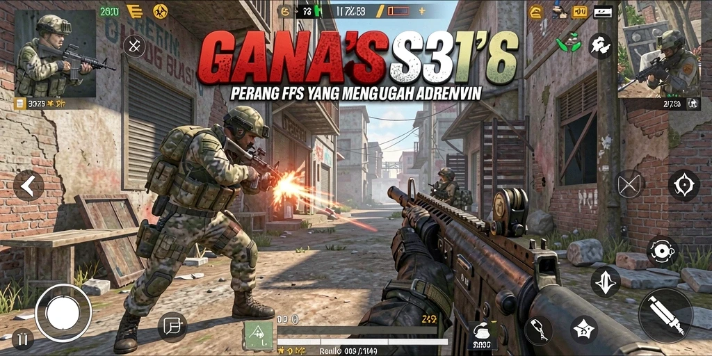 Tampilan gameplay seru di GANAS33 dengan aksi tembak-menembak yang intens.