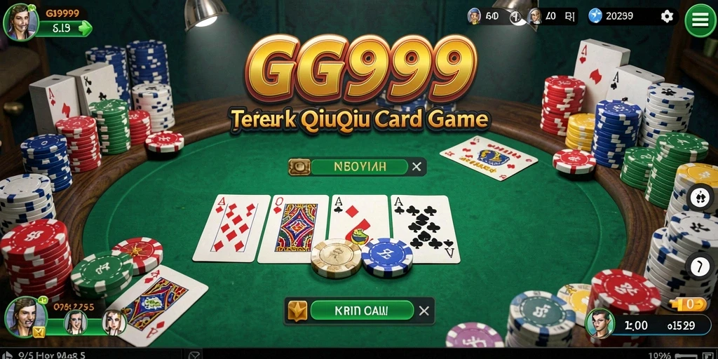 Screenshot gameplay GG999 menampilkan aksi seru permainan QiuQiu.