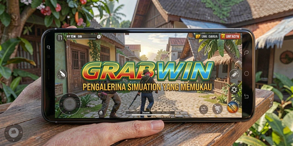 Tangkapan layar utama dari gameplay menarik GRABWIN yang menampilkan simulasi mendalam.