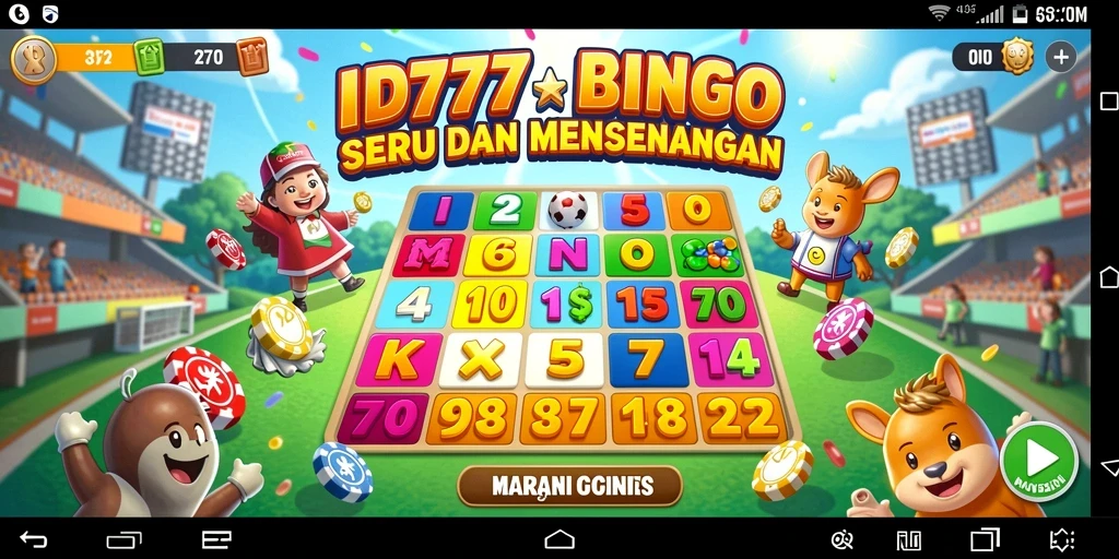 Tampilan gameplay Bingo yang seru dalam ID777.