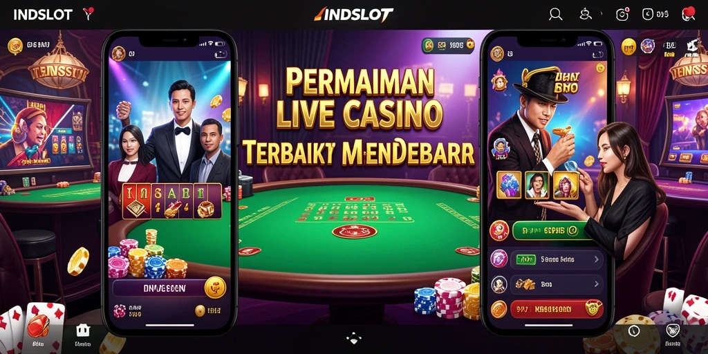 Tampilan screenshot <strong>INDSLOT</strong> yang menampilkan dealer langsung dalam permainan Live Casino.