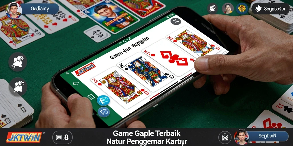 Tampilan gameplay seru di JKTWIN saat bermain Gaple.