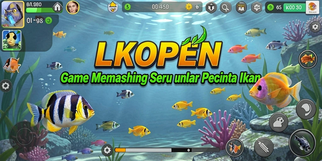 Gameplay LKOPEN yang menarik dengan aksi memancing yang seru.