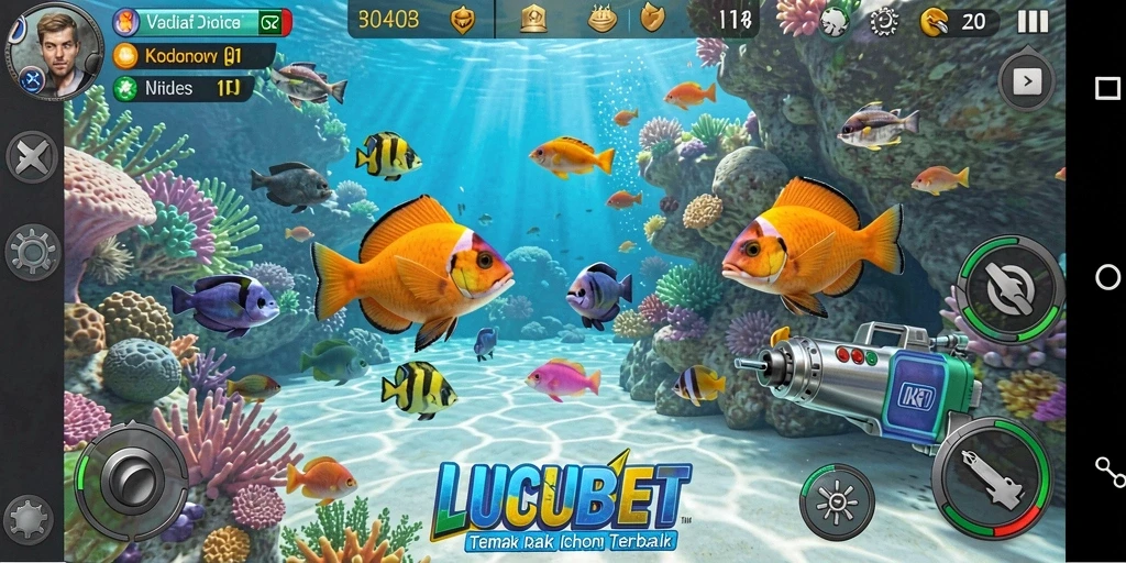 Screenshot LUCUBET menampilkan keseruan gameplay Tembak Ikan yang dinamis.