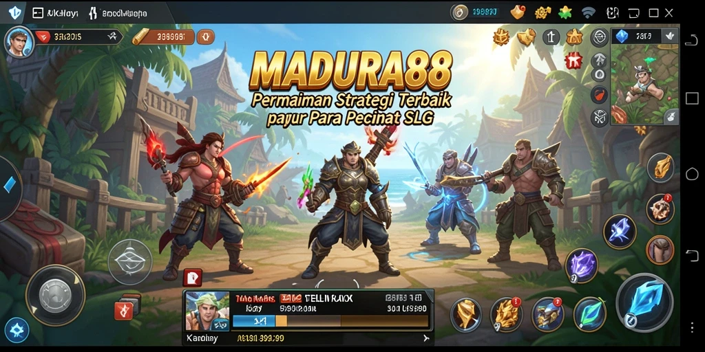 Screenshot gameplay MADURA88 menunjukkan pertempuran strategis yang mendebarkan.