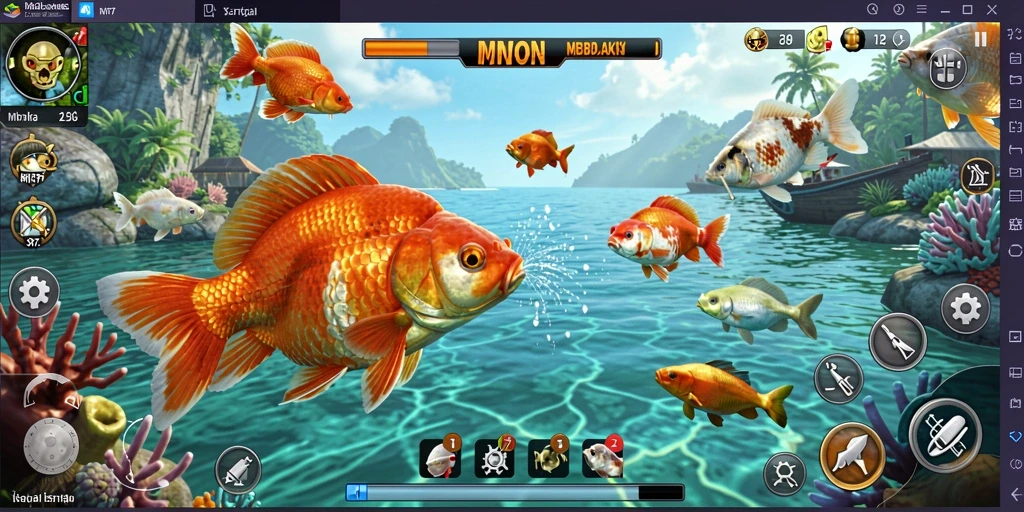 Screenshot gameplay MT777 menunjukkan aksi seru menembak ikan.