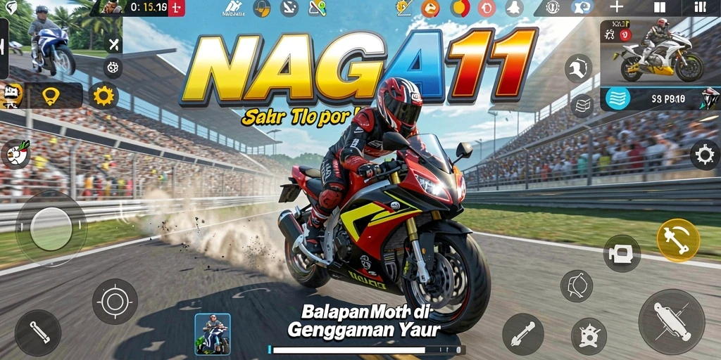 Tampilan menarik dari gameplay balapan motor di NAGA11 yang penuh aksi.