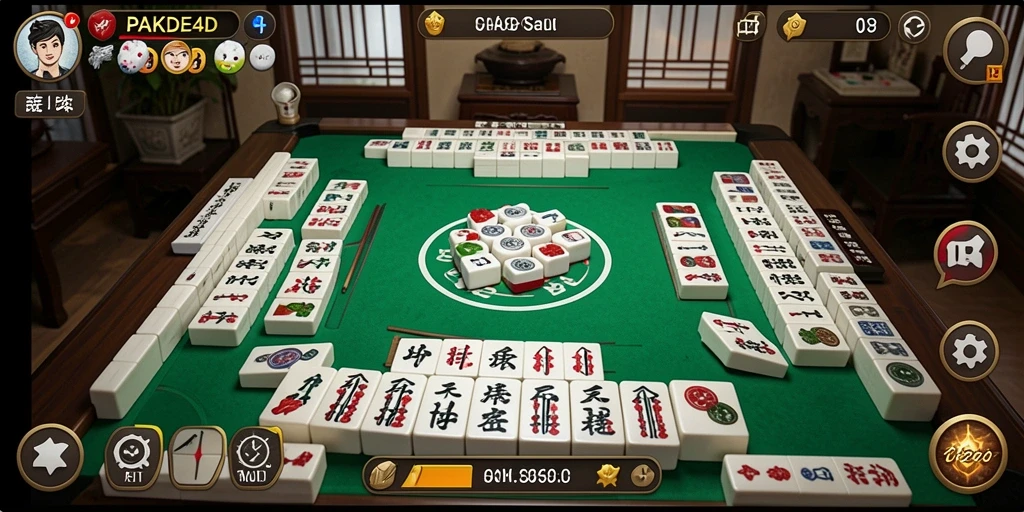 Tampilan gameplay seru dari PAKDE4D dengan ubin Mahjong berwarna.