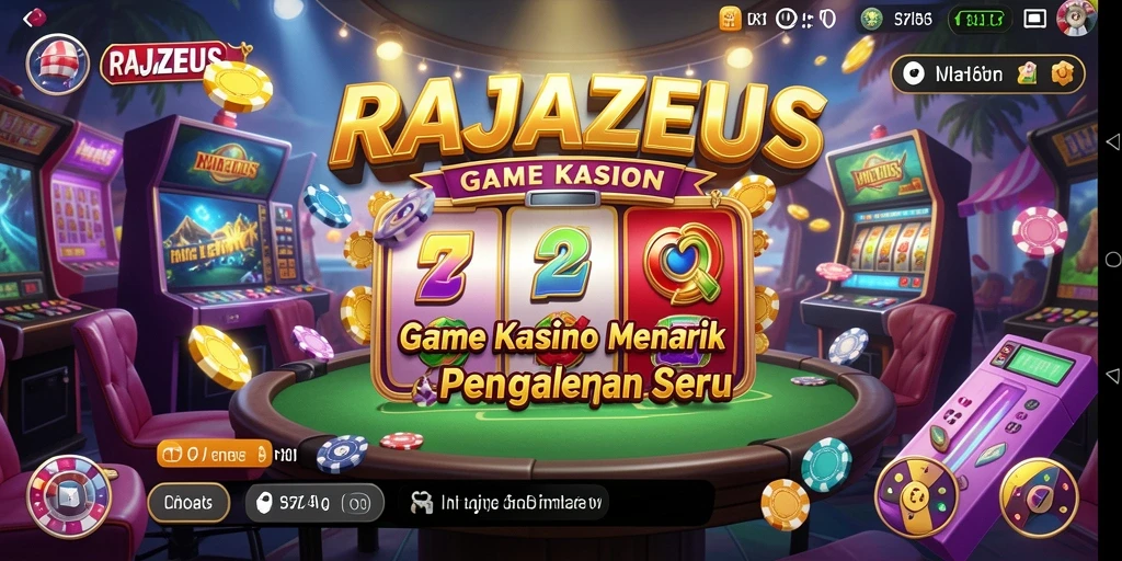 Screenshot gameplay RAJAZEUS menampilkan aksi kasino yang mendebarkan.