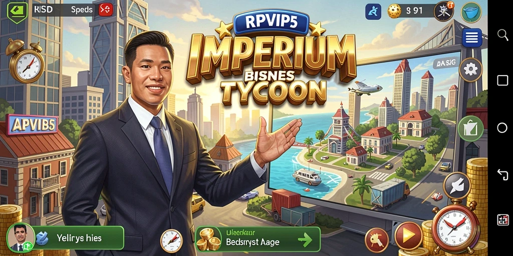 Tampilan gameplay RPVIP5 menampilkan manajemen bisnis yang menarik.