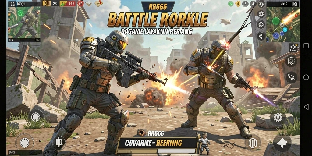 Gameplay seru di RR666 dalam aksi Battle Royale.