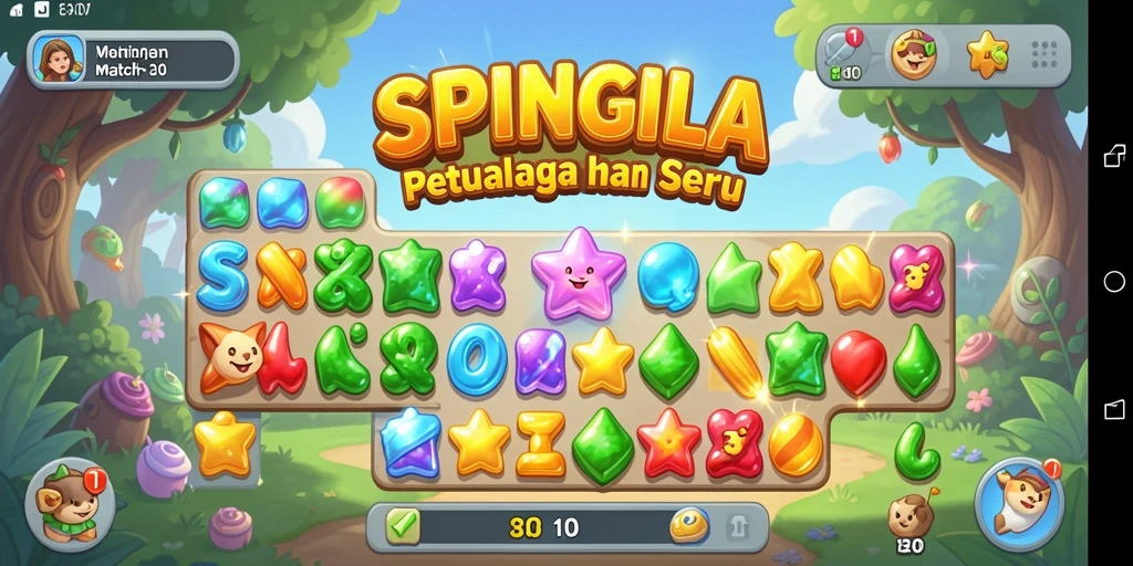 Gameplay SPINGILA yang penuh warna dan menantang.